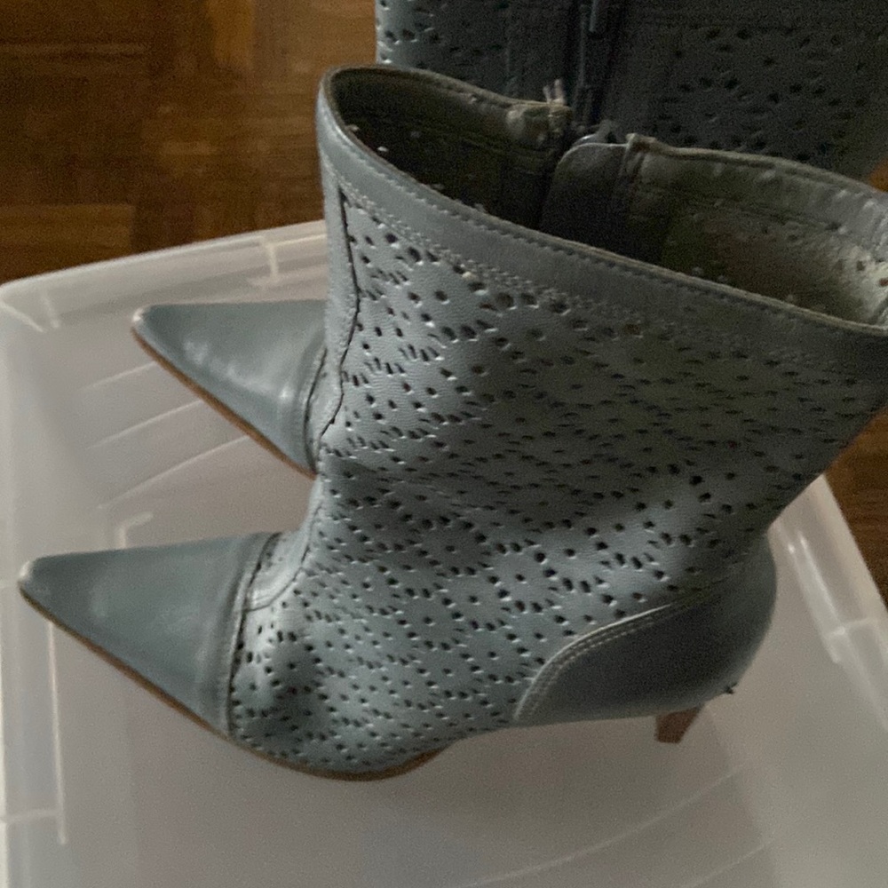 Light blue summer leather  bootie